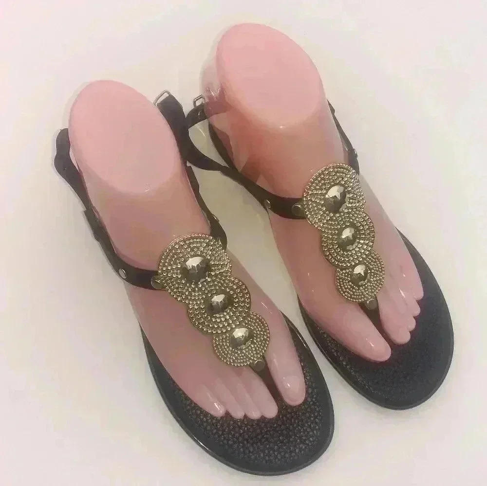 BANDOLINO Women's Flat Jelly Sandals Thongs Sz 6M